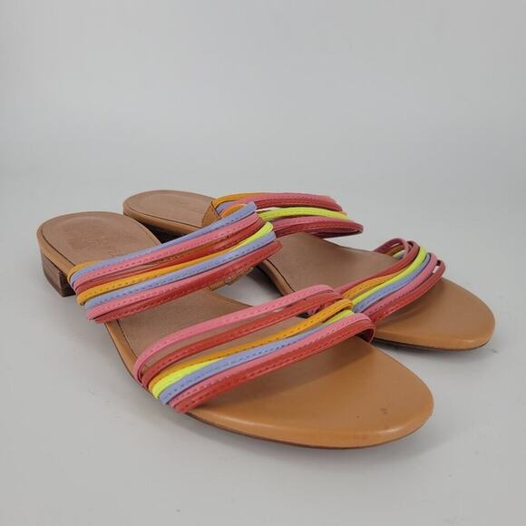 Madewell Rainbow The Meg Leather Slide Sandals 6.5 - Picture 2 of 11